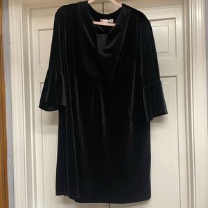 Jude Connelly Black Velvet Dress with Flared Sleeves
